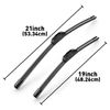 WINDSHIELD WIPER BLADES BRACKETLESS 21"+19" J/U-Hook Replacement Top Quality