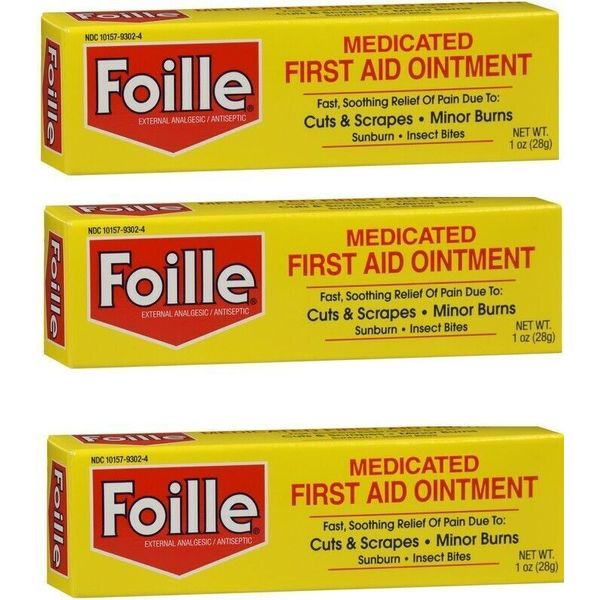 Foille Medicated First Aid Ointment 1 oz(3 Pack)