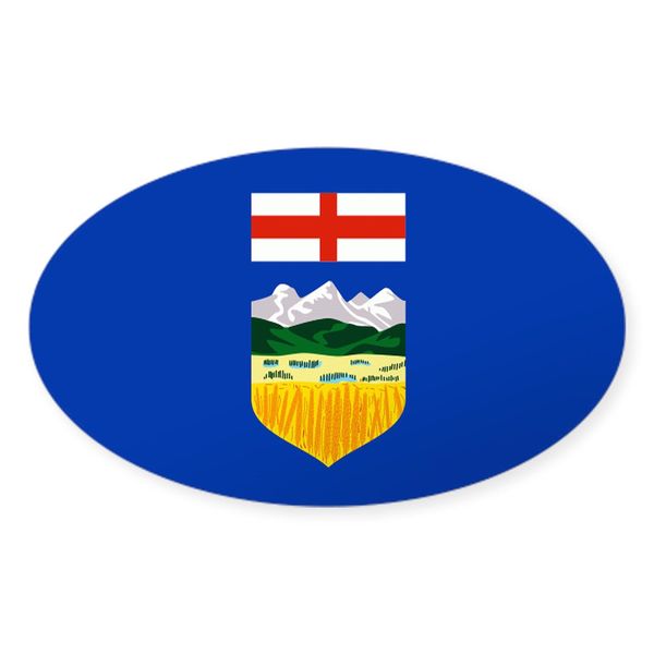 CafePress Alberta Flag Oval Car Bumper Sticker