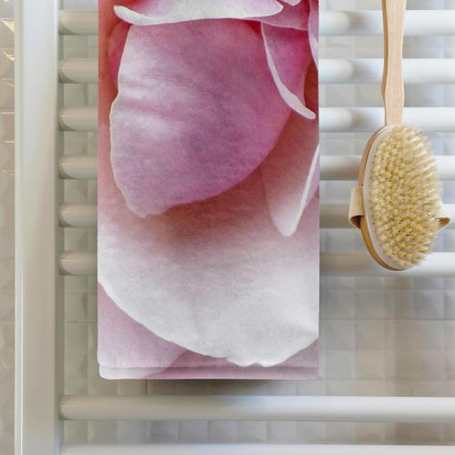 3dRose 22x30 Bath Hand Pool Towel - Powder Puff Pink Flowers