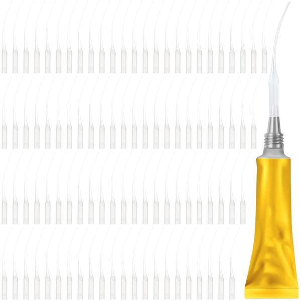 Instant Glue Extra Fine Tip 300 Pcs Disposable Nozzles Plastic Glue Tips Precision Applicator Fine Mouth Fine Micro Nozzle Glue Bottle Nozzle Tip CA Glue Extender Accessories Suitable for Crafts,