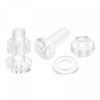 sourcing map M5 x 16mm Plastic Phillips Machine Screws with Nuts and Flat Washers, PC Flat Head Machine Bolts Transparent 20 Sets