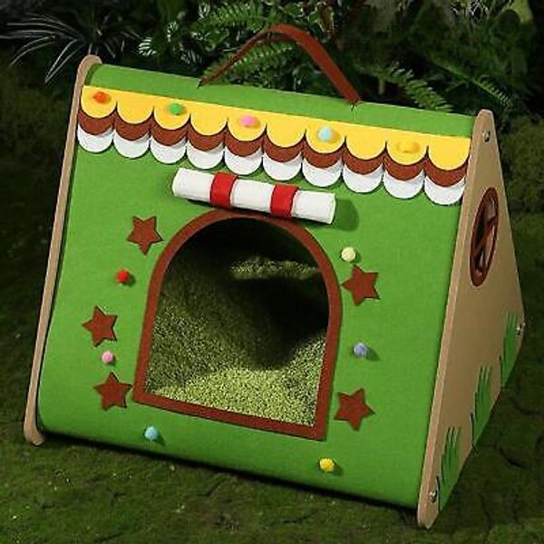 Pet House Cats Cave Wood Warm Nest Room Decor Scratch Resistant Cute Tent for