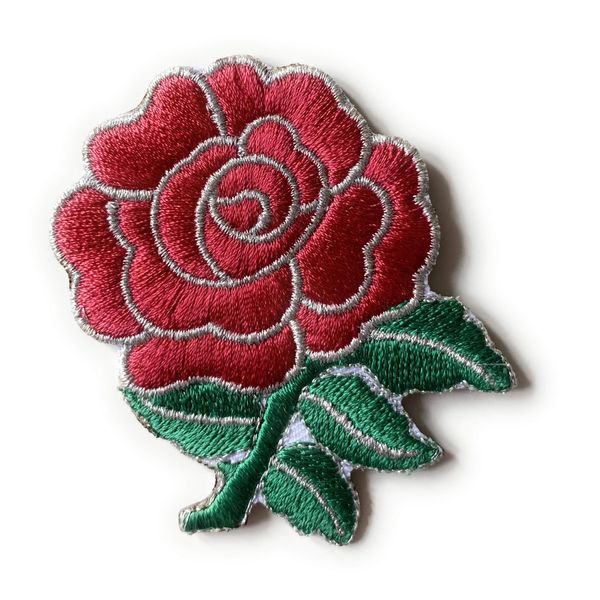 Rose Patch, Single RED Flower-Embroidered Iron on Sew on Patch
