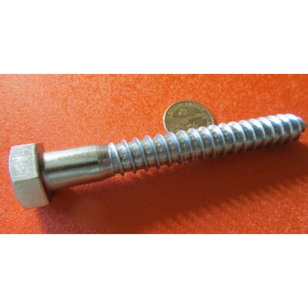 Zinc Hex Head Lag Screw 15/16 Hex Size 5/8 Thread x 5.00" Length, 5 pcs