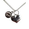 Silver Plated Necklace Bride Heart Gem Charm Yin Yang