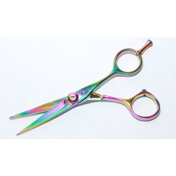 Peak Implements 5" Titanium Coated hair cutting Shears-Rainbow