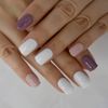Multicolor Square Press On Nails - Short Square - Glue On False Set - 24 Pcs Kit