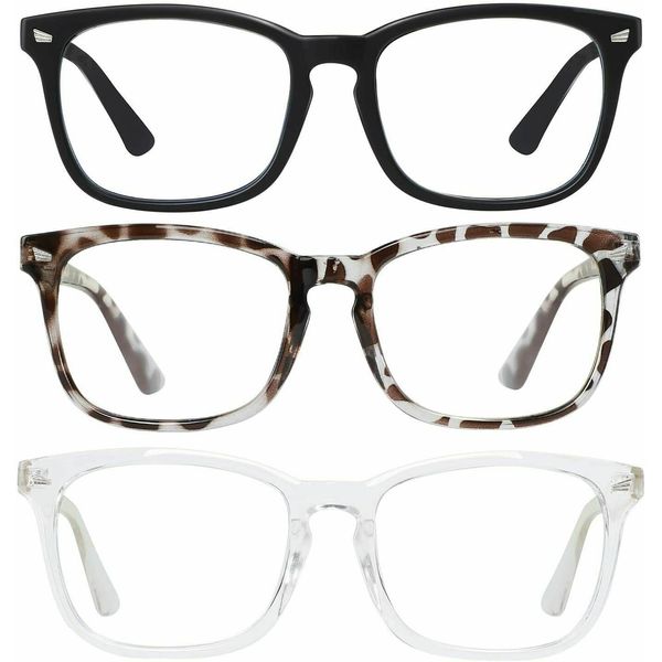 3 Pack Blue Light Blocking Glasses  for Women Men Computer Gaming Vision Care Pr