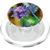 Blue Dragonfly on Wild Garlic Dot Art PopSockets PopGrip for MagSafe