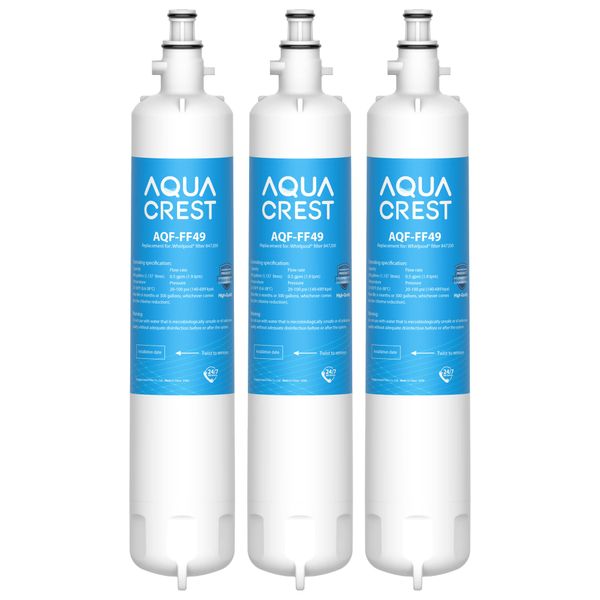 AQUACREST 847200 Fridge Water Filter, Compatible with Fisher & Paykel 847200, RS9120W Activesmart Integrated and More - for Product Codes Starting with 25xxx (3)