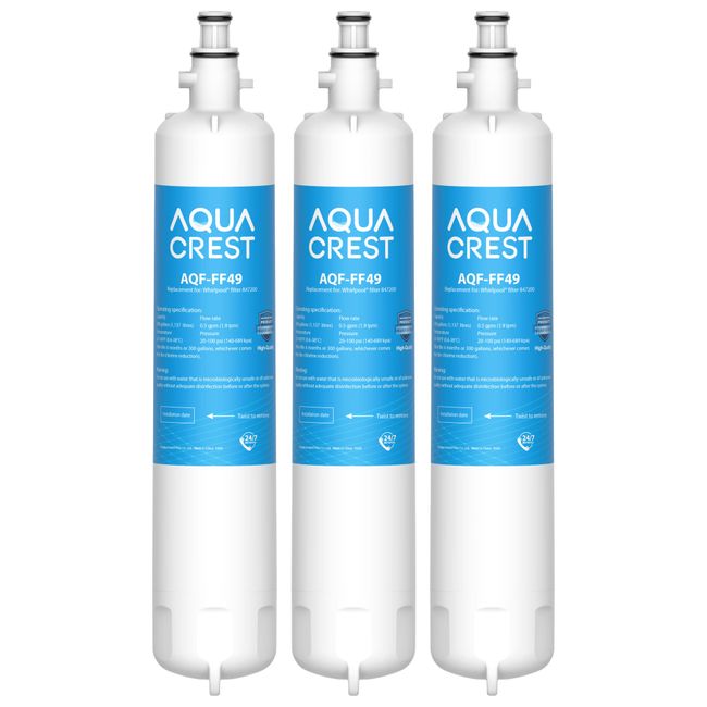 AQUACREST 847200 Fridge Water Filter, Compatible with Fisher & Paykel 847200, RS9120W Activesmart Integrated and More - for Product Codes Starting with 25xxx (3)