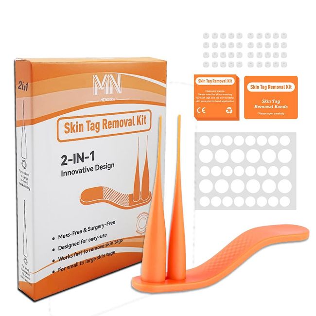 Menooka 2 In 1 Stielwarzen entferner, 40 Bänder Skin Tag Remover, Skin Tag Remover, 2-8 mm Skin Tag Band Kit, Stielwarzen Entfernen, Fibrom entfernen, Hautanhängsel entfernen…