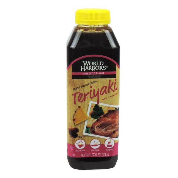 World Harbors Maui Mountain Teriyaki Marinade & Sauce - 16 oz (1 pint)