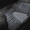 4pcs Tall Channel Rubber Floor Mats Gray Black