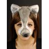Grey Wolf Mask On Headband with Ears