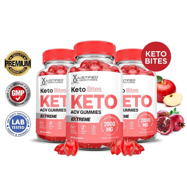 Keto Bites Extreme ACV Gummies 2000MG Apple Cider Vinegar 180 Gummys