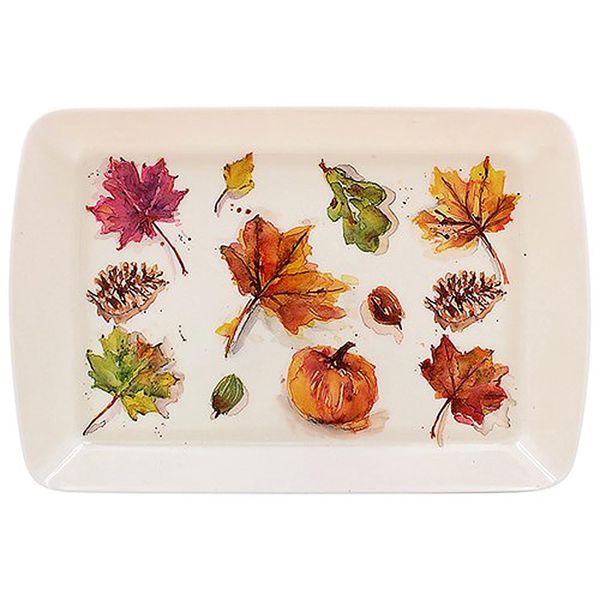 Serving Tray Small Food Guest Snack Server Autumn Fall Theme Leaf Nature Design