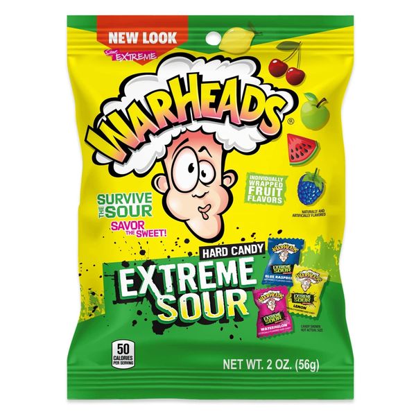 Warheads Extreme Sour Hard Candy, Assorted Flavors - 2 Oz (Pack of 5)