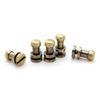 CRAFTMEMORE Solid Brass Ball Head Stud Screw Back Nipple Rivet Studs Button Strap Stopper Leathercraft 10 Pack SCBH (Brushed Brass, 4 mm)