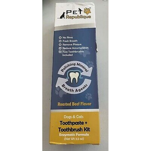 Pet Republique Dogs Cat Enzymatic Toothpaste Dental Cleaning 3.5 Oz Roasted Beef