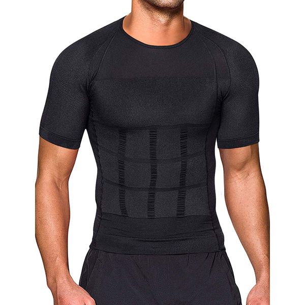 NonEcho Mens Slimming Body Shaper Seamless Compression Shirt Tummy Control Slimmer Shapewear Gynecomastia Undershirt