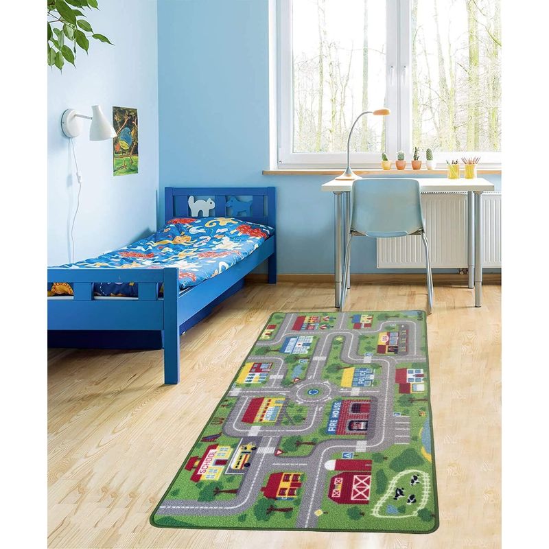 City Street Map Kids' Rug with Roads Kids Rug Play mat with School ...