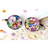 Large Sparkling Earrings, Bronze Sparkly Earrings, Large Sequin Earrings