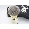 Synthetic Hair Shaving Brush Ivory & Silver Handle with Classical Box Presant