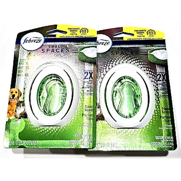 2 Pack Febreze Small Spaces Pet Odor Eliminator Fresh Scent Air Freshener