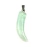 Tooth Shaped Pendant with Metal Eyelet Fluorite Light 3 cm, Metal, Fluorite