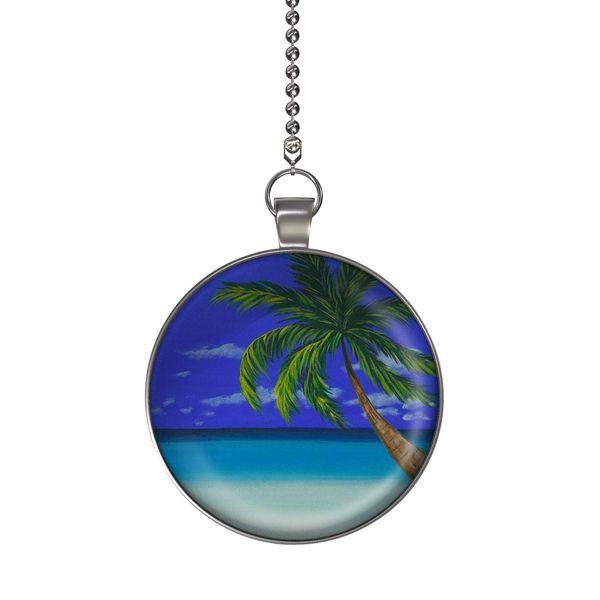 Gotham Decor Palm Tree on The Beach Ceiling Fan/Light Pull Pendant with Chain
