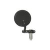 Black bar end motorcycle mirror, round, right hand mirror only, universal fit.