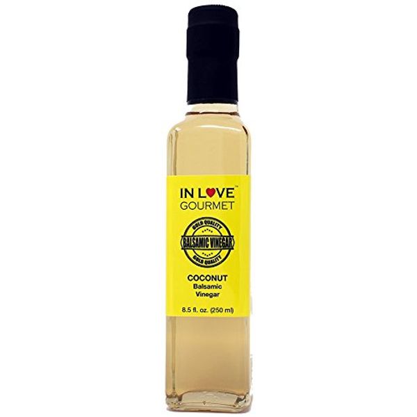 In Love Gourmet Coconut Balsamic Vinegar 250ML/8.5oz Coconut Salad Dressing, Give a Unique Tropical Island Flair to Your Dishes