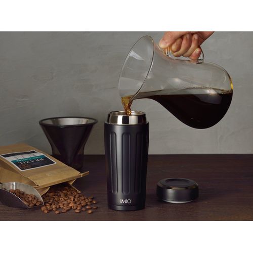 Wahei Freiz Water Bottle Tumbler 12.2 fl. oz. (360 mL) Portable Vacuum Insulation Black Imio IM-0002