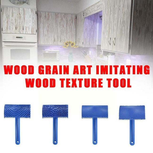 Rubber Wood Grain Paint Roller DIY Graining Painting Tool Wood Grain Patte