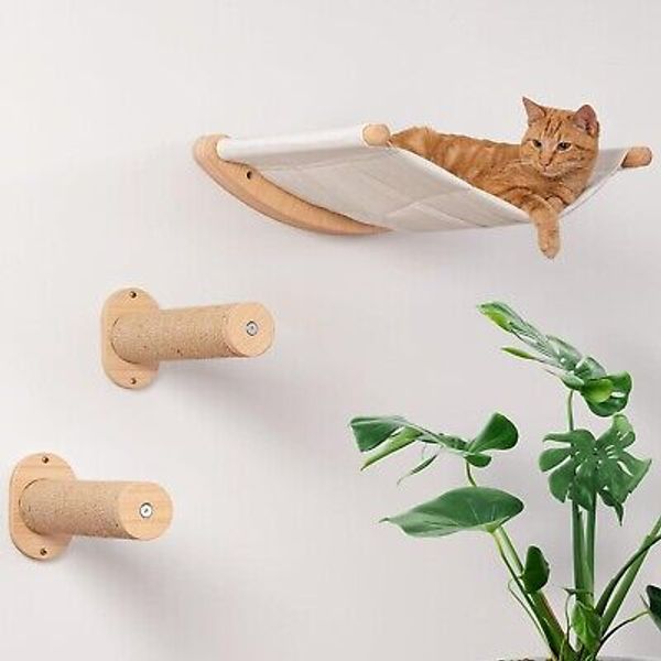 Sturdy Cat Hammock Shelf with Jute Rope Steps - Perfect for Climbing Play