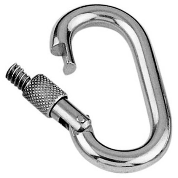 8mm Spring hook oval lock nut - A4 (marine grade) Stainless - 2 pack