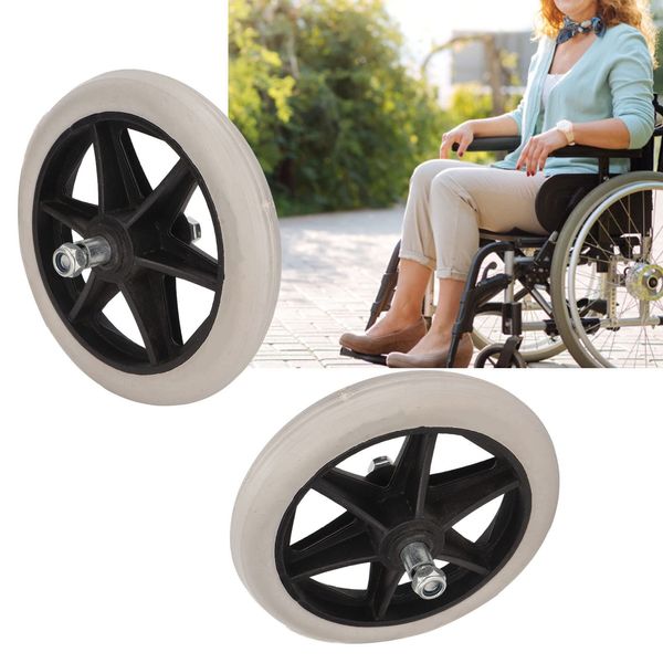 1 Pair Wheelchair Front Wheels 6in Rubber Anti Slip Wheelchair Replacement Front Wheel Wheelchair Accessories