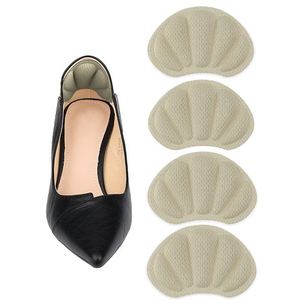 2 Pairs Heel Pads, Comfortable Heel Cushion Inserts Shoes Too Big Inserts Heel Cushion Liners Self Adhesive Shoe Protectors Heel Grips for Women Men Most Shoes (Apricot)