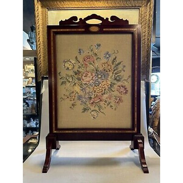 Contemporary Embroidered Regency Style Summer Fireplace Screen