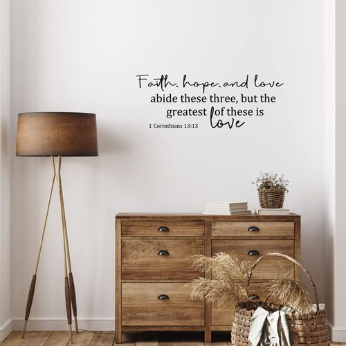 BBTO Bible Verse Wall Stickers Inspirational Quote Wall Decals Religious Motivational Scripture Sticker Peel and Stick for Bedroom Living Room Office Bathroom(We Walk by Faith, Not by Sight)