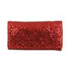 Loni Sparkly Sequin Party Evening Clutch Shoulder Bag, Red, M
