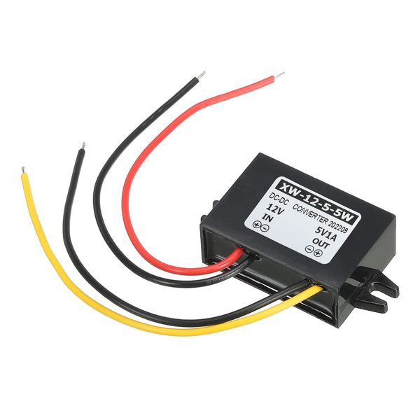 PATIKIL DC 12V-DC 5V 1A 5W Power Converter Regulator Plastic Shell for LED Solar System