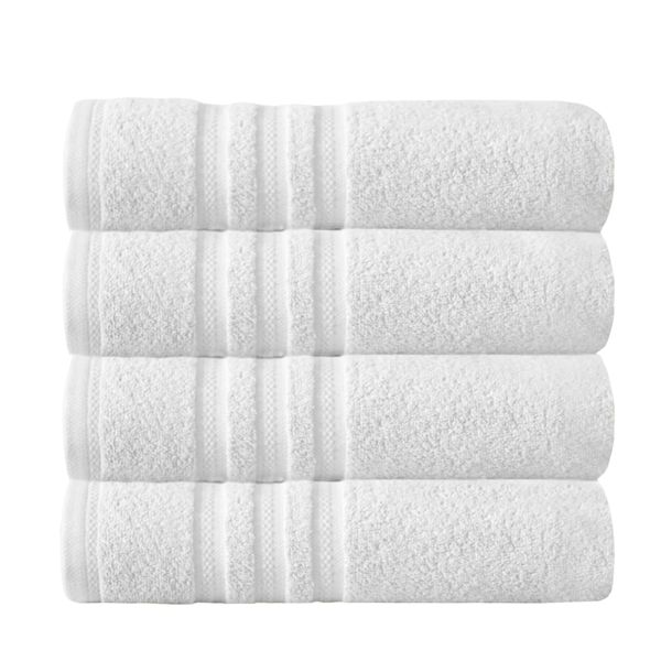 Arm & Hammer Performance Bath Towels, 4 Piece, White