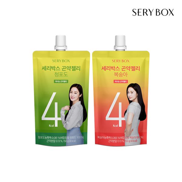 [Seri Box] Konjac Jelly, Green Grape Flavor, Peach Flavor (10 pieces each)