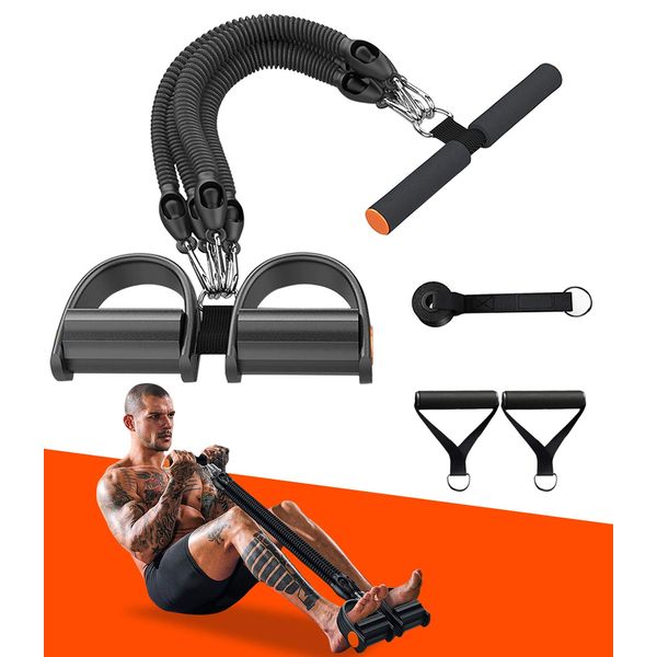 Pedal Resistance Band ,Exercise Bands with Handles, Elastic Sit up Pull Rope for Waist,Arm,Leg Training, Multi Function Rope Equipment for Home Fitness