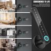 Smart Fingerprint Door Handle,keyless Door Lock with Biometric Entry, Mobile App Control, Black