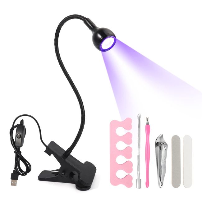 UV Light Gooseneck Curing Lamp, 5W UV Light for Resin Curing, USB 1.5m UV  Resin Lamp, Wavelength 395nm UV Lamp, Flexible Gooseneck Clip UV, Black