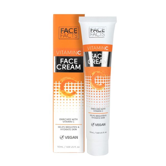 Face Facts Vitamin C Face Cream | Antioxidant-rich Vitamin C + Glycerin | Hydrate + Brighten skin | Vegan | 50ml